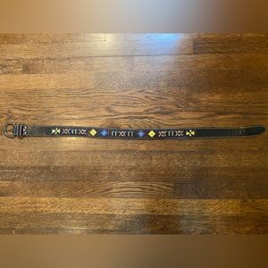 Vintage Gap Black Leather Belt with Multi Color accents !Size 32